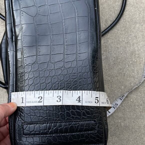 Nine West Black Faux Leather Satchel Handbag Purse 14x10x5 - Picture 9 of 15